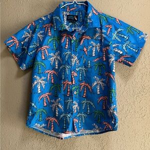 Tropical Blue Kids Shirt with Palm Trees